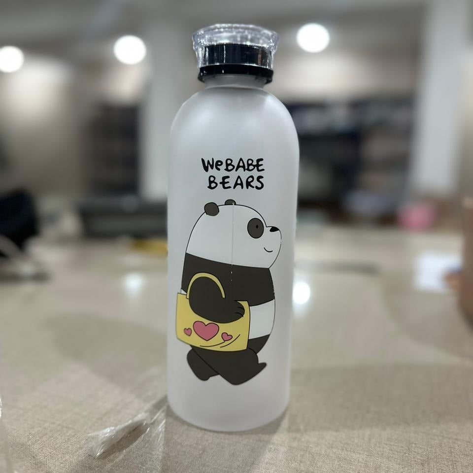 Cute Bare Bears Water Bottle 1000ml – Straw & Caps