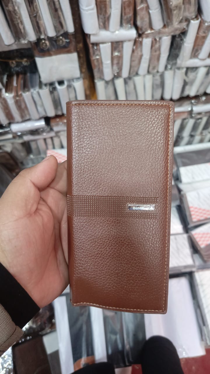 Men’s Slim Long Wallet | Premium PU Leather | Cash, Mobile & Card Holder | Brown